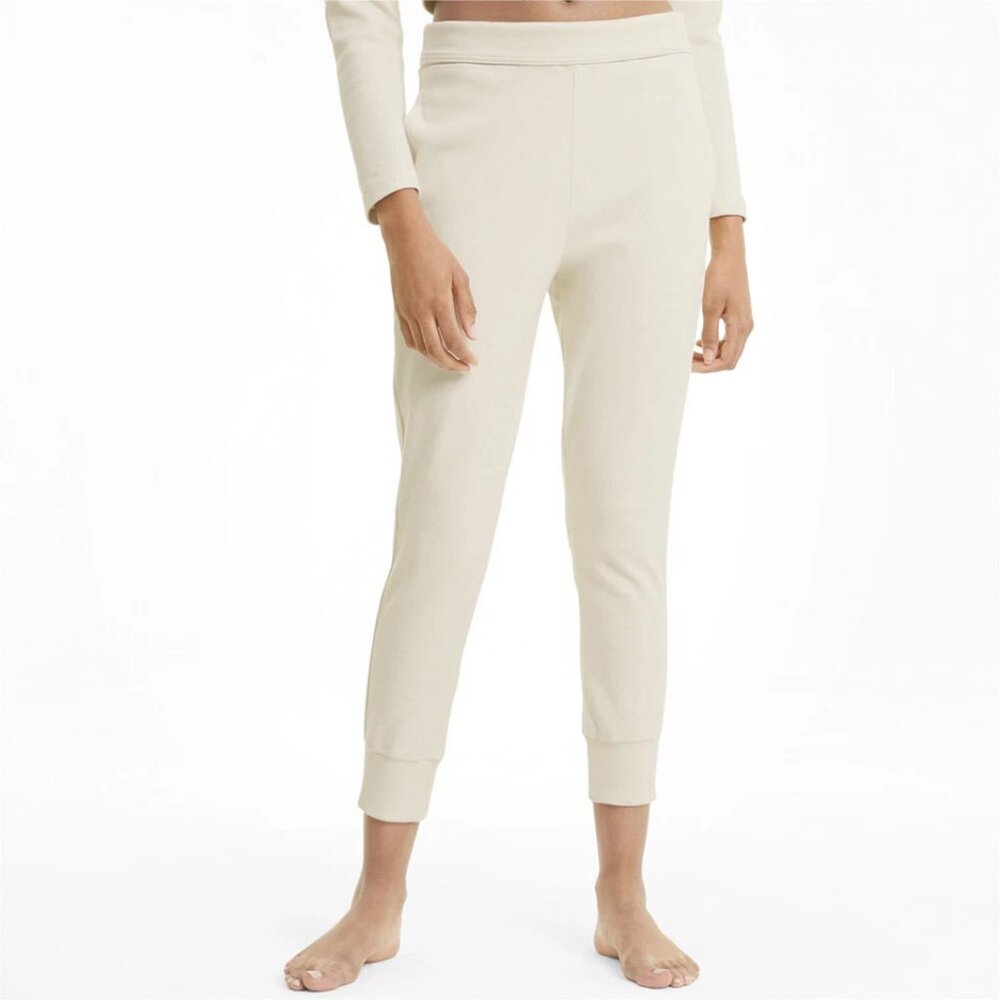 Puma Womens Off White Yoga Joggers L